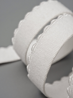 Резинка отделочная ажурная цвет молочный ширина 12 мм с учетом фестона