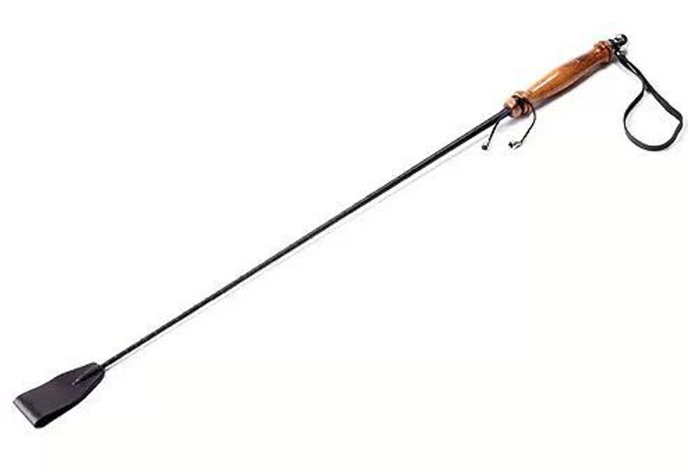 Стек с лакированной деревянной ручкой - 57 см (Цвет: черный)