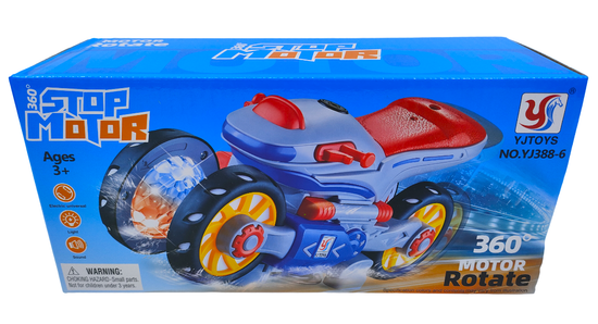 Трюковой мотоцикл Stop Motor (свет/звук, вращается на 360 градусов)