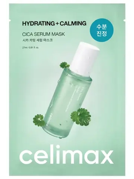 Celimax Ампульная тканевая маска с экстрактом центеллы и гиалуроновой кислотой Hydrating Calming Cica Serum Mask 27 мл