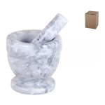 Ступка с пестиком 10см мрамор серая