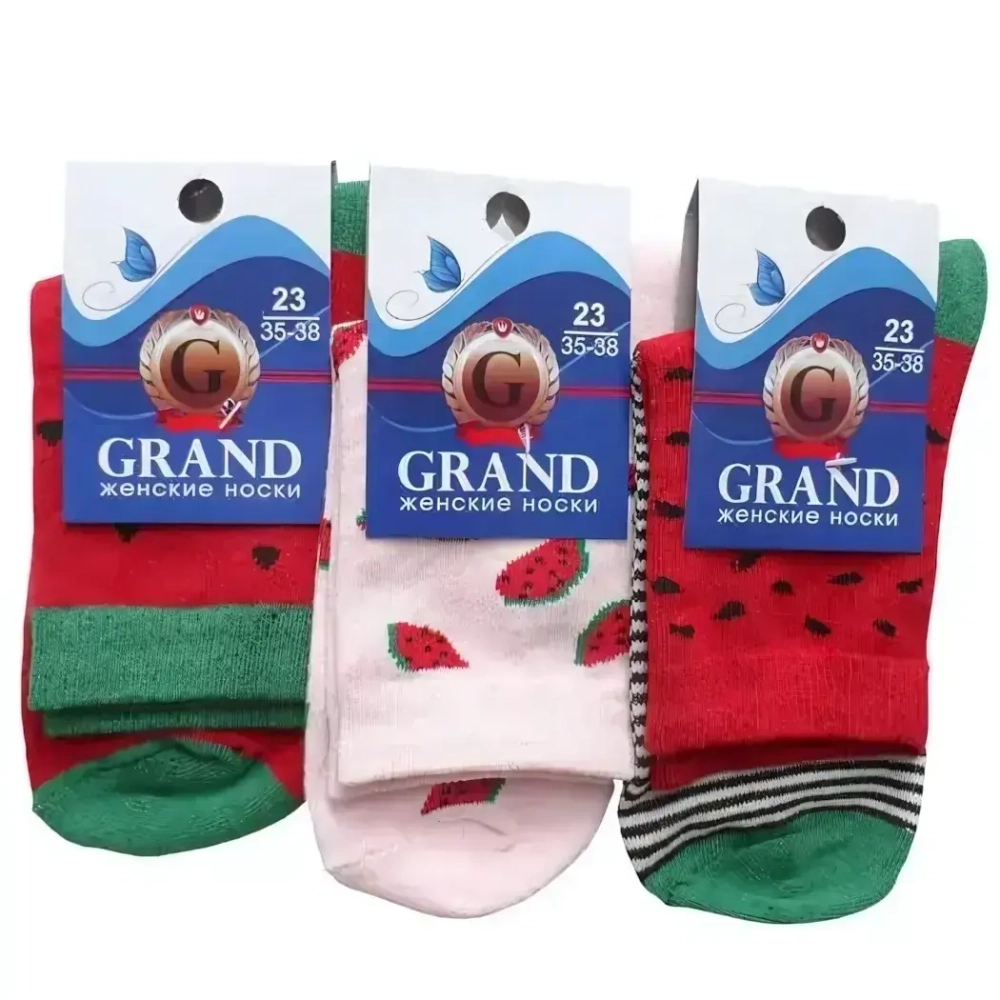 Носки женские GRAND LINE (Ж-33, арбуз), р. 23 (н) (в)