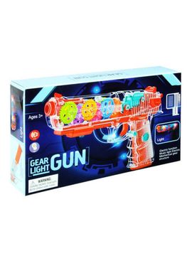 Прозрачный светящийся пистолет с шестеренками GEAR LIGHT GUN