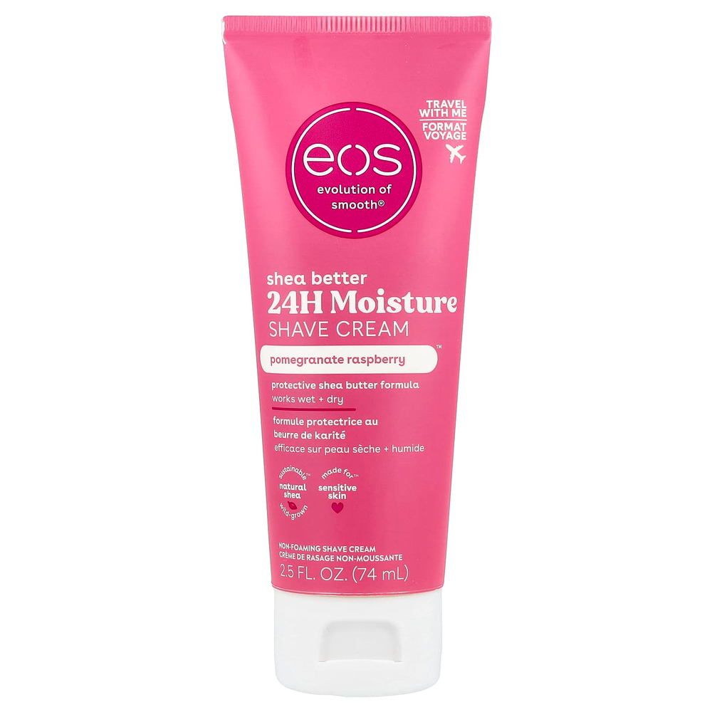 EOS, Shea Better, 24H Moisture Cream, крем для бритья, гранат и малина, 74 мл (2,5 жидк. унции)
