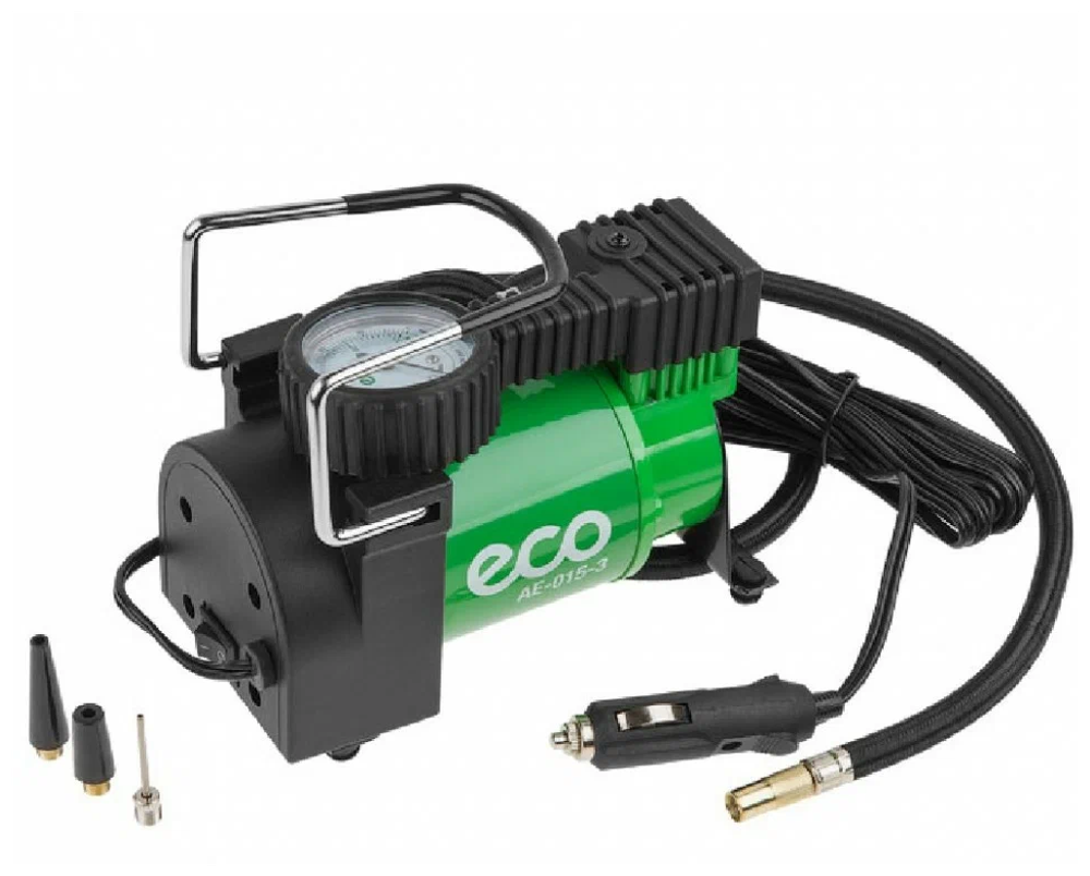 Компрессор автомобильный ECO AE-015-3, 40 л/мин, аналоговый манометр, защита от перегрева