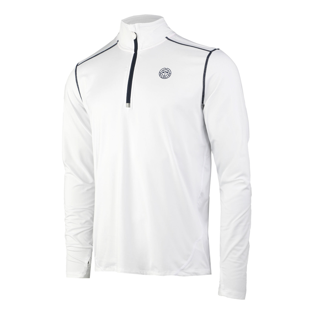 Мужское теннисное поло BIDI BADU Zac Tech Long Sleeve Men - White