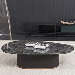 Журнальный столик JK, 120х80х32 см, черный мрамор