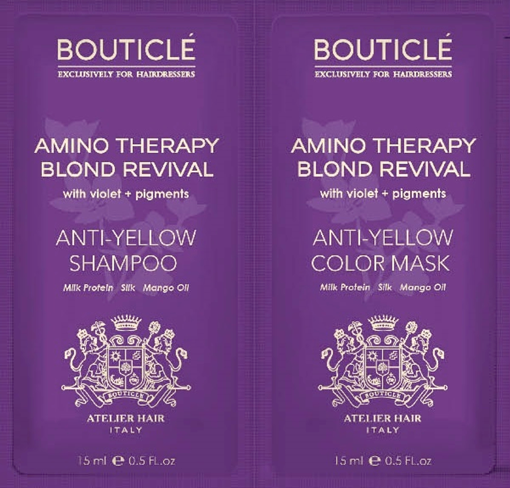 Пробник шампунь Anti-Yellow Shampoo/восстанавливающая маска Anti-Yellow Color Mask 15+15мл