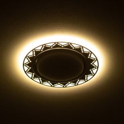 DK LD27 WH/WH Светильник ЭРА декор cо светодиодной подсветкой GX53, белый/белый | Встраиваемые LED светильники