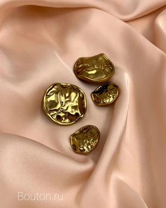 Пуговицы бронзовые на ножке мятый металл