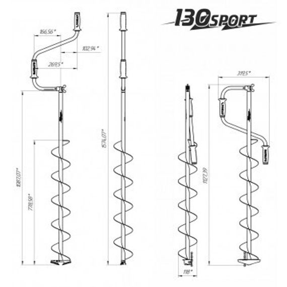 Ледобур ЛР-130 Спорт левое вращение (LS-130L) Тонар