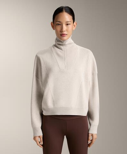 Oysho Вязаный джемпер с высоким воротником, каменный