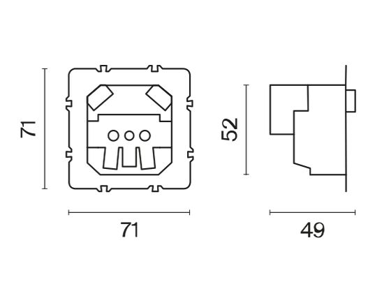 Механизм розетки с заземлением и защитными шторками 16А, с USB A+A, S70
