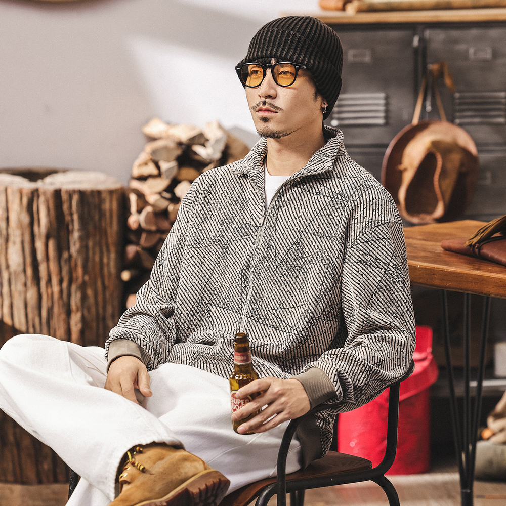 мужской свитшот в американском ретро стиле из новой коллекции весна-осень