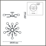 8196/10C LN Светильник GX53 10*9Вт 220В IP20 COMFI