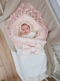 Конверт на выписку зима для новорожденных девочек