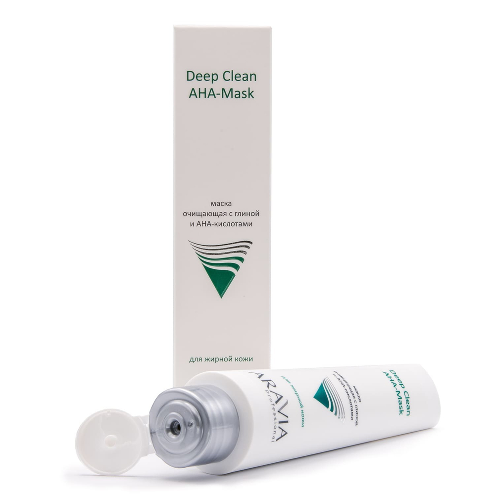 Aravia Professional Маска для лица Deep Clean AHA-Mask, очищающая, с глиной и АНА-кислотами, 100 мл