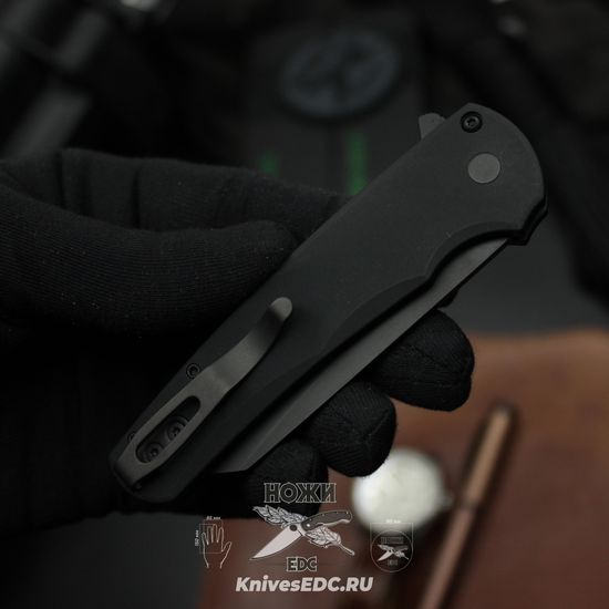 Складной нож Pro-Tech PT5203-Operator Malibu - нож складной, черн. алюм. рук-ть/тритий, черн. клинок