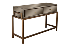 Консоль зеркальная с 2-мя ящиками зеркало 120х42х76см Garda Decor бронза/золото