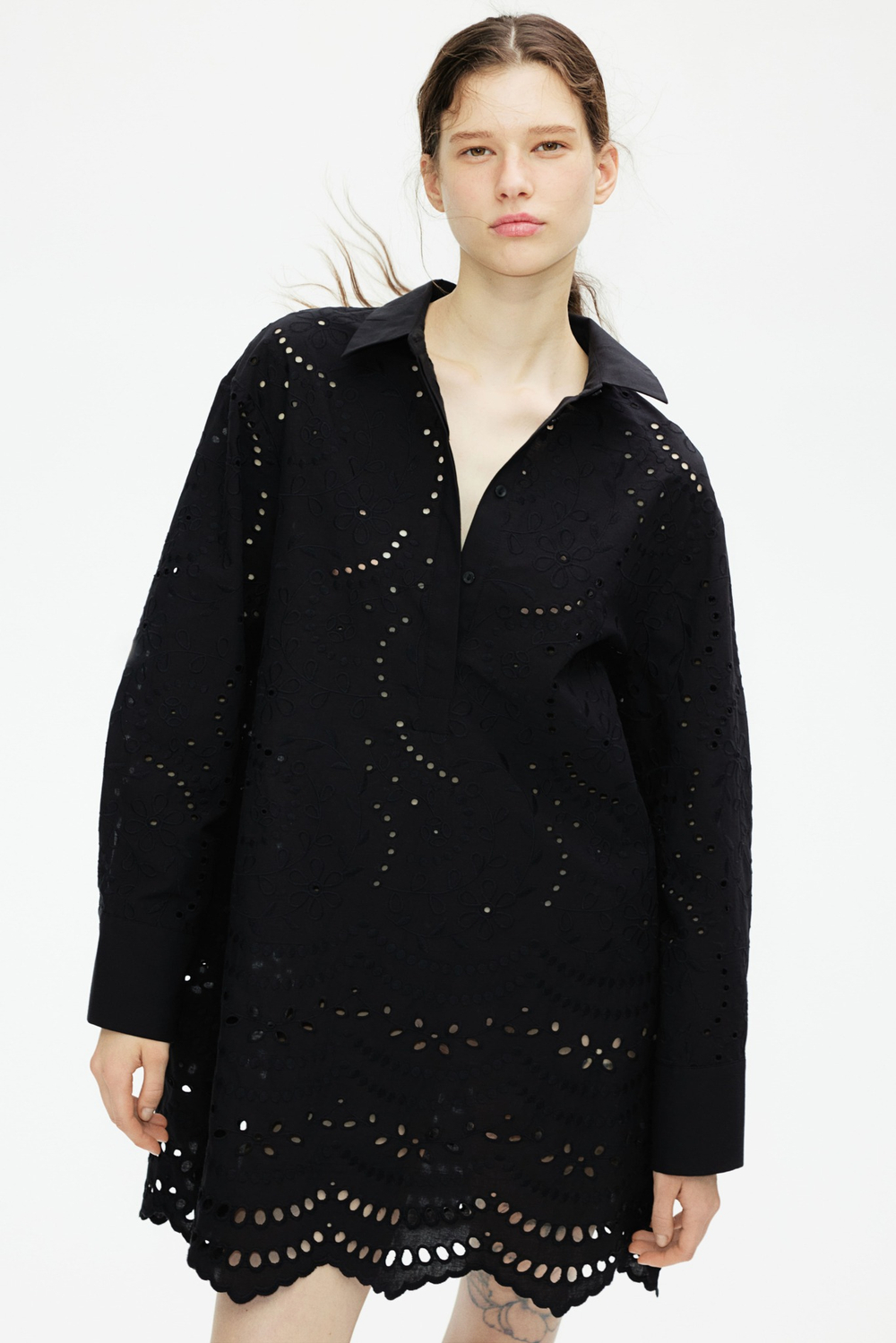 Платье-рубашка broderie anglaise