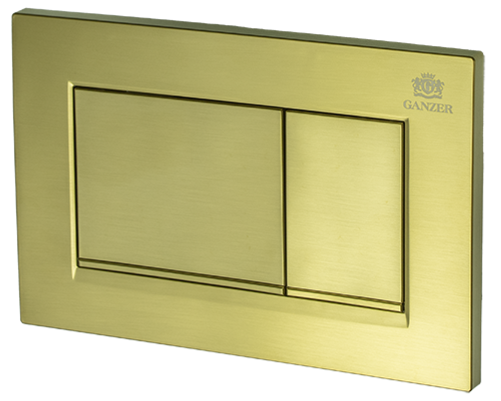 Кнопка для инсталляции СМАРТ,  с КВАД. клав. (Мат. Золото)  GANZER  (24/1шт)