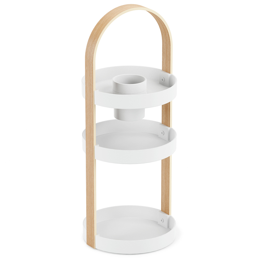 Полка-органайзер bellwood, белая/натуральное дерево