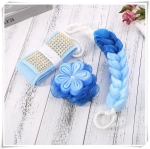 Набор банный в подарочной коробке «PREZENT», синий/голубой (три мочалки), 24*7*19*6см