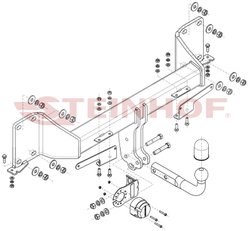 Фаркоп Steinhof B-088 для BMW X5 G05 2018-, BMW X7 G07 2019-, BMW X6 G06 2019-(паспорт и сертификат в комплекте)(без электрики)