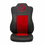Чехлы Mercedes Actros MP4 (экокожа, черный, красная вставка)