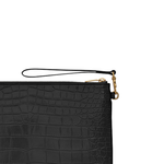 SAINT LAURENT Monogram Leather Tablet Bag Women"s Black