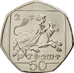 Cyprus, 50 Cents (Abduction of Europa), 2004, BU