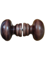 Ручка деревянная кнопка межкомнатная, для двери ( мокко) 60 мм