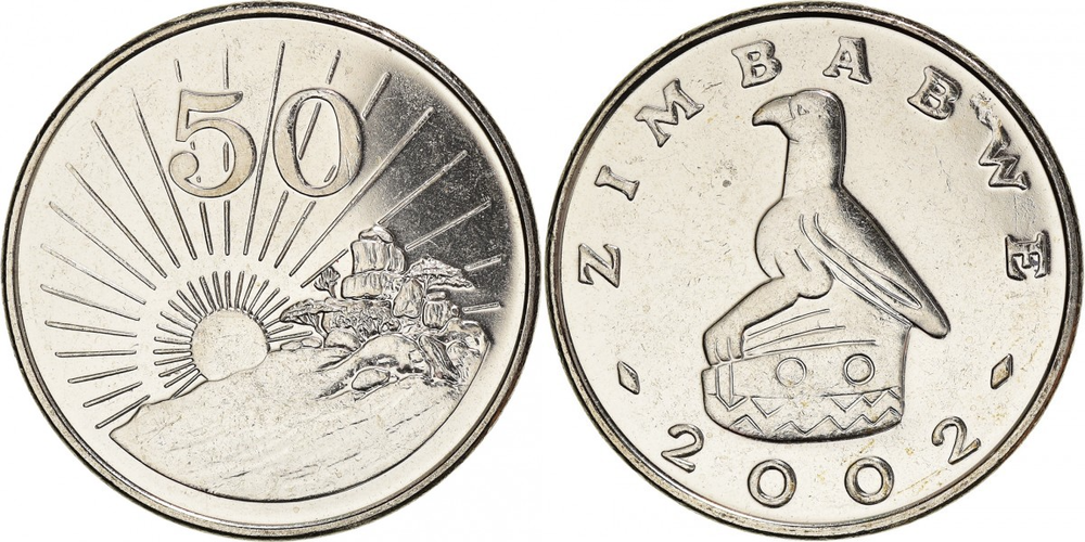Зимбабве 50 центов, 2001 - 2003 Орлан XF