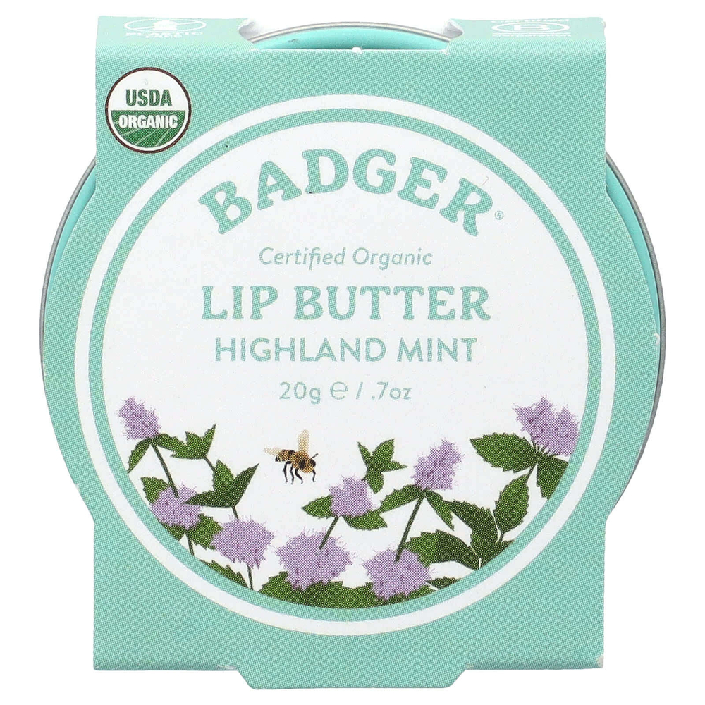 Badger, масло для губ, мята высокогорья, 20 г (0,7 унции)