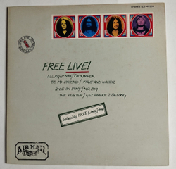 Винтажная виниловая пластинка LP Free Live (Japan 1978) (No Obi) NM