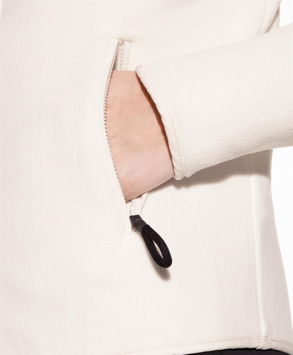 Oysho Куртка облегающего кроя из флиса, светлый экрю