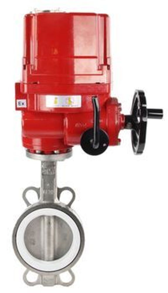 Water Butterfly Valve Elephant 316l-316l-ptfe-elephant-ex-110/220, body material - stainless steel AISI 316L, disk material - stainless steel AISI 316L, seal - PTFE, electric actuator operated