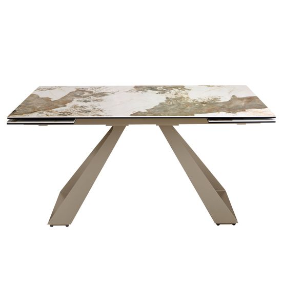 Раздвижной обеденный стол 1117/MC22052DT-MARMOL из керамики в мраморной отделке и стали Испания 
