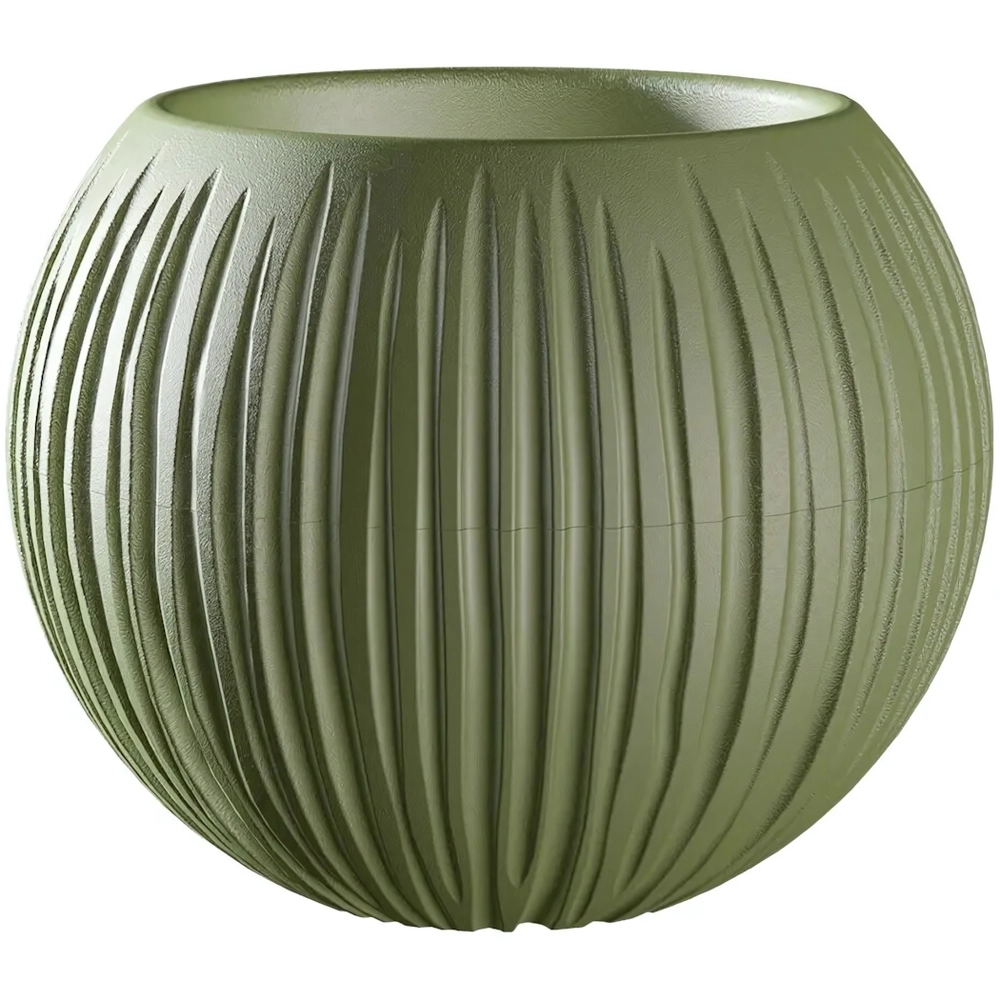 Кашпо для цветов пластиковое 1,7л d-13,5см «Сфера» Оливковый