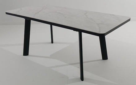 Стол М-City DISAUR Норд 140 Оникс, керамика, Черный каркас