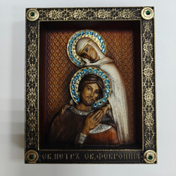 Икона резная "Петр и Феврония"