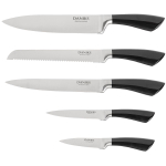 Набор ножей 6 пр, 3шт-20;12;9 см, нерж сталь, рук сталь, с подст, пласт, Daniks, Рокка, YW-A235B-H