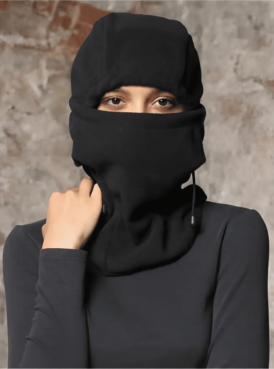 Тактическая зимняя балаклава флисовая Черный