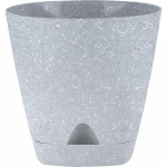 Горшок для цветов пластиковый 1,35л d-14см «Amsterdam» с прикорневым поливом, светлый камень