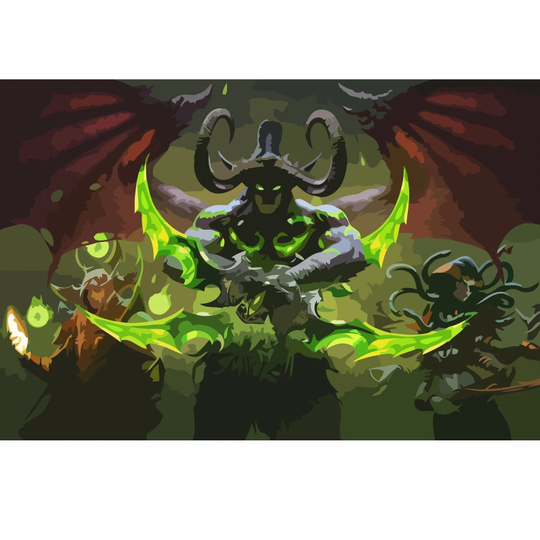 Картина по номерам "World of Warcraft / WOW / Варкрафт - Иллидан" 60X40