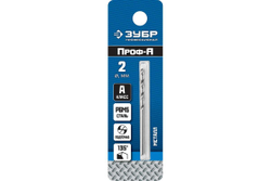 Сверло по металлу 2.0х49мм, сталь Р6М5, класс А, ЗУБР ПРОФ-А