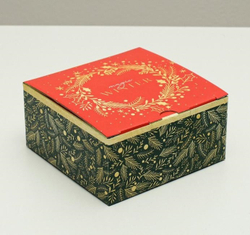 Коробка складная одиночная Квадрат «С Новым годом» Magic Winter, 15*15*7 см, 1 шт.