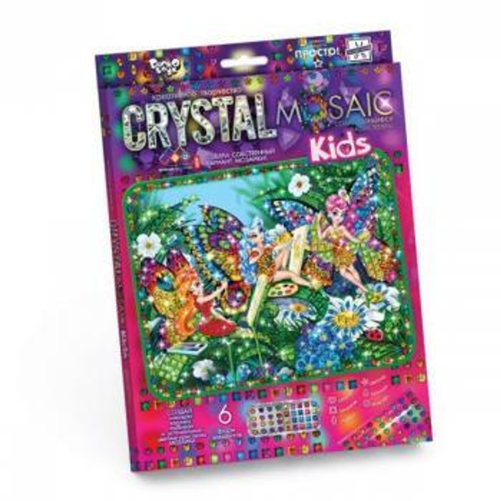 Алмазная мозаика "Crystal Mosaic Kids. Феи  2", европодвес, Danko toys