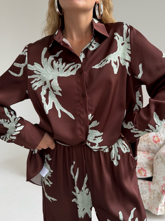 Шелковый костюм Coral Bay шоколад