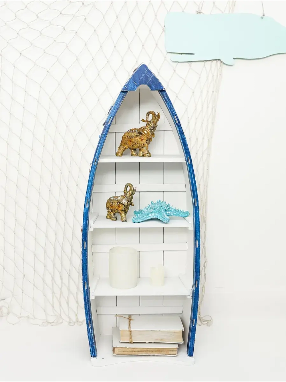 Полка напольная в морском стиле средняя 76 см